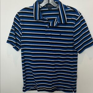 EUC Polo by Ralph Lauren Black and Blue Striped Polo